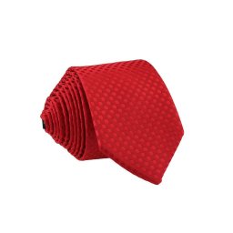 Pánská červená slim kravata se vzorem - 6 cm