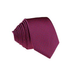 Pánská červená vzorovaná slim kravata - 6 cm