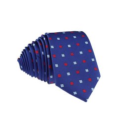 Pánská modrá kostičková slim kravata - 6 cm