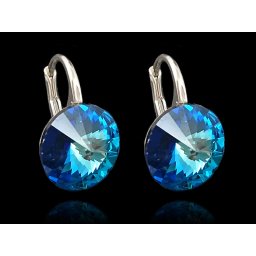 Stříbrné náušnice Rivoli Bermuda Blue