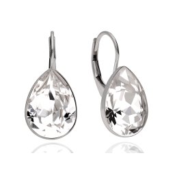 Stříbrné náušnice Pear Crystal