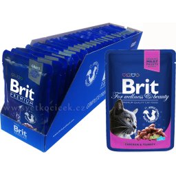 Brit Premium s kuřetem a krůtou MULTIPACK - kapsička 24x100 g
