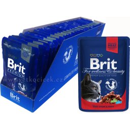 Brit Premium s hovězím a hráškem MULTIPACK - kapsička 24x100 g