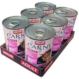 Carny Adult MULTIPACK hovězí, krůta a krevety - konzerva pro kočky 6x400 g
