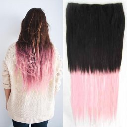 Girlshow Clip in vlasy - 60 cm dlouhý pás vlasů OMBRE - odstín 2 T Light Pink
