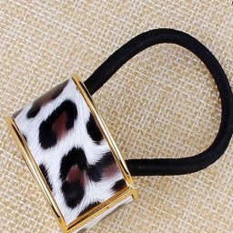 Spona do vlasů, samozavírací obojek zvířecí motiv - světlý leopard