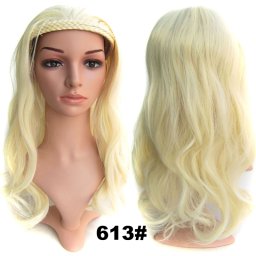 Girlshow Poloparuka - 3/4 paruka s čelenkou z pletených vlasů - 613 (beach blond)