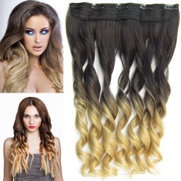 Girlshow Clip in vlasy - 55 cm vlnitý pás vlasů lokny OMBRE - odstín 2T22