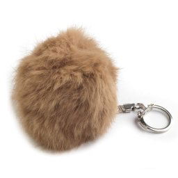 V&V Přívěšek - kožešinová bambulka 7 cm - světle hnědá barva