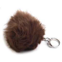 V&V Přívěšek - kožešinová bambulka 7 cm - tmavě hnědá barva