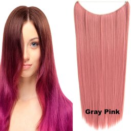 Girlshow Flip in vlasy - 60 cm dlouhý pás vlasů Gray Pink