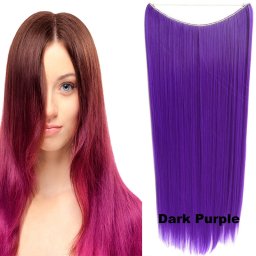 Girlshow Flip in vlasy - 60 cm dlouhý pás vlasů Dark Purple