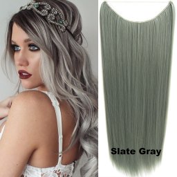 Girlshow Flip in vlasy - 60 cm dlouhý pás vlasů Slate Gray