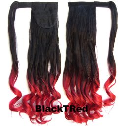 Girlshow Culík, cop s omotávkou vlnitý OMBRE - odstín Black T Red