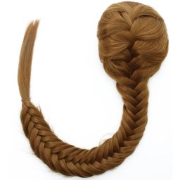 Girlshow Rybí, pletený cop k nasazení 50 cm - 27 (karamelová)
