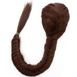 Girlshow Rybí, pletený cop k nasazení 50 cm - 33 (tmavý kaštan)