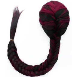 Girlshow Rybí, pletený cop k nasazení 50 cm - odstín F1/BURG