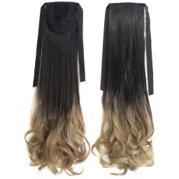 Girlshow Culík, cop na zavazování vlnitý OMBRE - odstín Black T 16