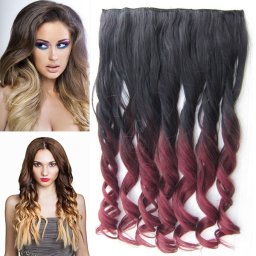 Girlshow Clip in vlasy - 55 cm vlnitý pás vlasů lokny OMBRE - odstín 2T99j