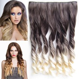 Girlshow Clip in vlasy - 55 cm vlnitý pás vlasů lokny OMBRE - odstín 4T613