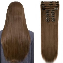 Girlshow Clip in vlasy - sada DE-LUXE, 57 cm, odstín - 8 (světle hnědá)