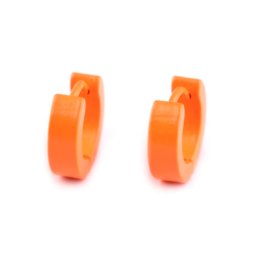 V&V Náušnice z nerezové oceli - Neon- oranžové