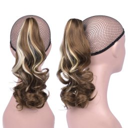 Girlshow Culík, cop na skřipci vlnitý, 32 cm - 12H613 (melír karamelově hnědé a beach blond)