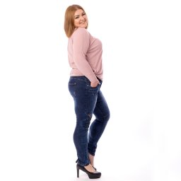 V&V XXL Dámské jeans tmavě modré - Knee - 34