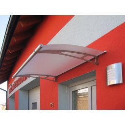 Nerezová vchodová stříška Lightline 150 x 95 cm, saténově bílá