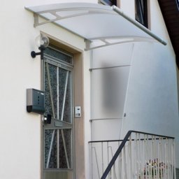 Nerezová vchodová stříška Lightline XL 205 x 142 cm, saténově bílá
