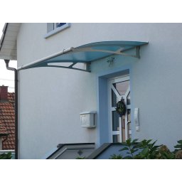 Nerezová vchodová stříška Lightline XL 205 x 142 cm, saténově modrá