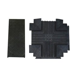 Černý plastový kabelový most "křižovatka" (4x35x35, 1x35x40) FLOMA CPR27 - délka 80 cm, šířka 80 cm, výška 6 cm