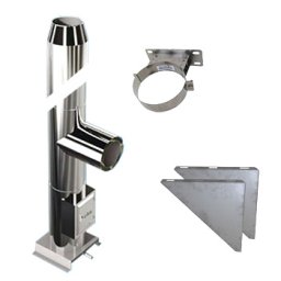 Nerezový komín, průměr 150mm, tl. izolace 50mm výška komínu: 6m