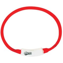 TP Silikonový LED svítící obojek USB 1,0x35cm nastavitelný pro malá plemena a kočky