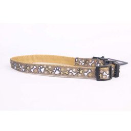 COBBYS PET Obojek FRIENDLY DOG 16mm/30-47cm hnědý, kosti