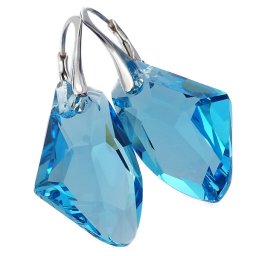 GALACTIC stříbrné náušnice Aquamarine