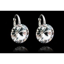 RIVOLI stříbrné visací náušnice Crystal
