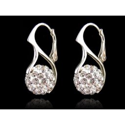 Stříbrné náušnice kuličky Crystal 8 mm
