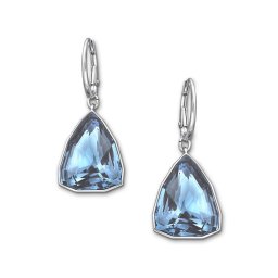 Stříbrné visací náušnice Trilliant Aquamarine