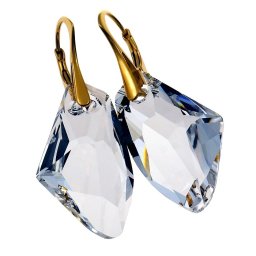 Pozlacené stříbrné náušnice Galactic Crystal
