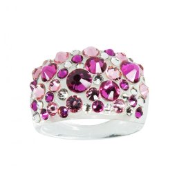 Prsten s krystaly Swarovski Fuchsia