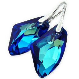 Stříbrné náušnice Galactic Bermuda Blue