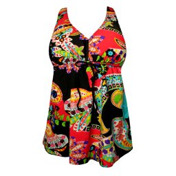 Kaliene pestré tankiny tílko S136M 4XL červená