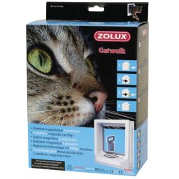 CAT DOOR dvířka pro kočku magnetické zamykání 15x17cm bílé
