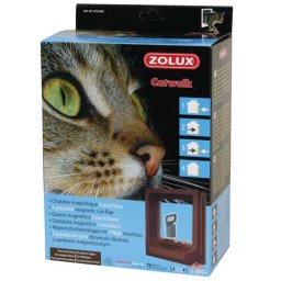 CAT DOOR dvířka pro kočku magnetické zamykání 15x17cm hnědé