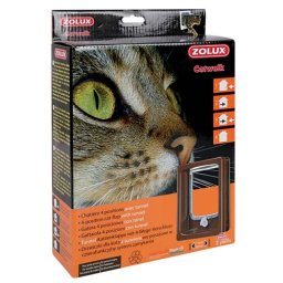 ZOLUX CAT DOOR TUNEL dvířka pro kočku 4 pozice zamykání 15,5x17cm hnědé
