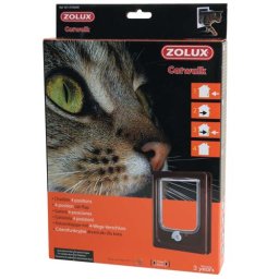 ZOLUX CAT DOOR dvířka pro kočku 4 pozice zamykání 15,5x17cm hnědé