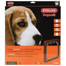 ZOLUX DOGWALK dvířka pro psa 4 pozice zamykání 27x32cm hnědé