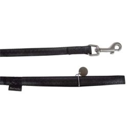 ZOLUX MAX LEATHER Vodítko kožené černé 120x2,5cm