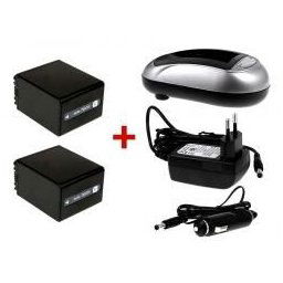 2ks baterie + nabíječka pro baterie Sony Typ NP-FV100 v sadě